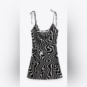 Zara black and white mini dress
